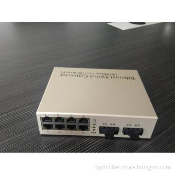 1000M 2 fibers 8 RJ45 Media Converter